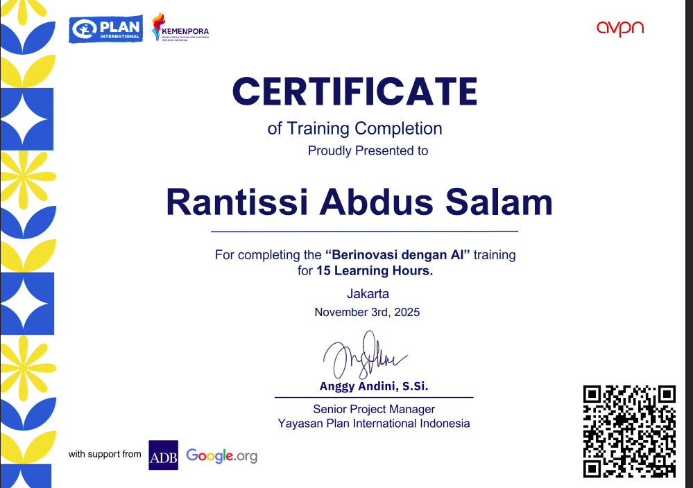 Sertifikat Berinovasi dengan AI